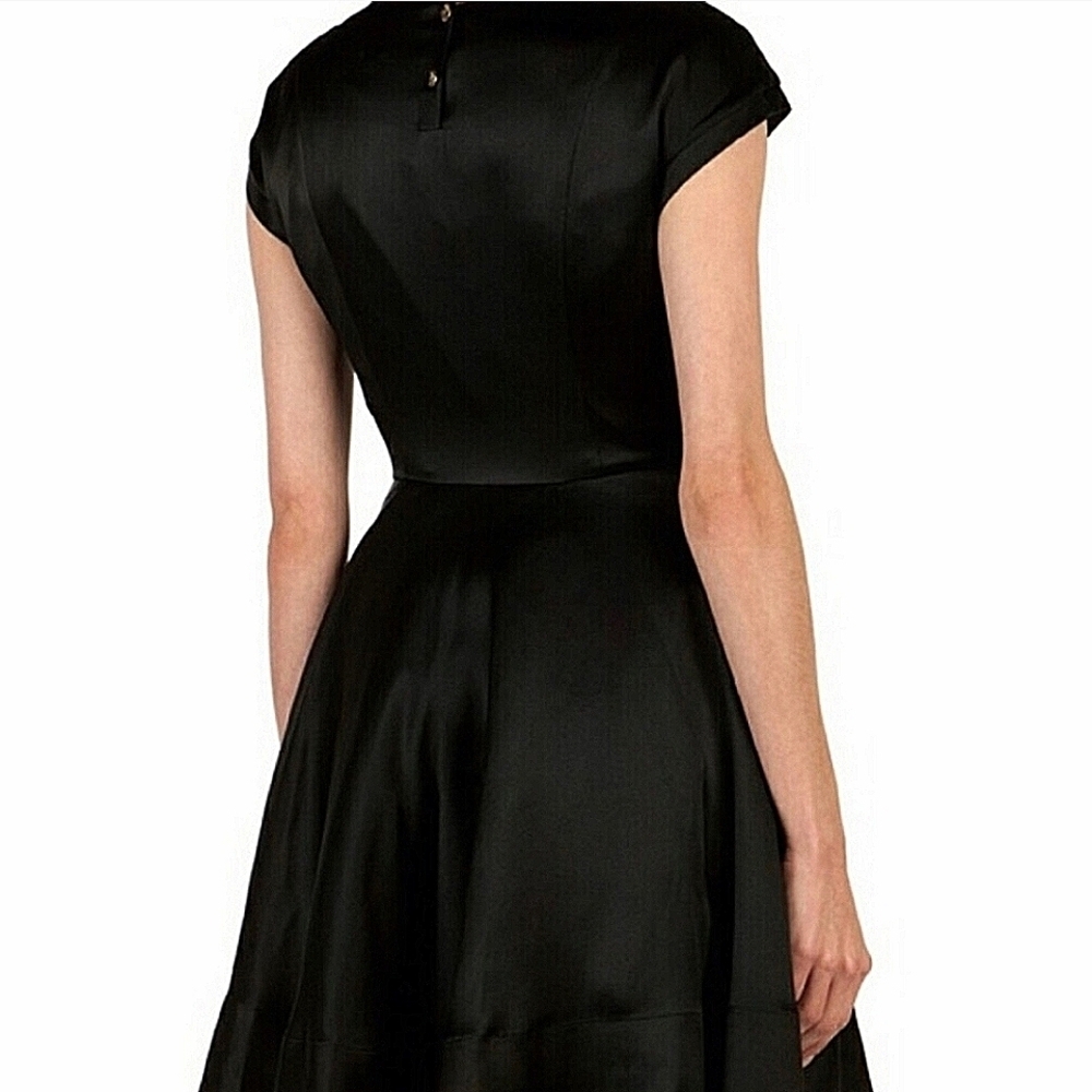 TED BAKER-London Haydaa Black Silk Dress-Size 1(4) - Picture 3 of 17